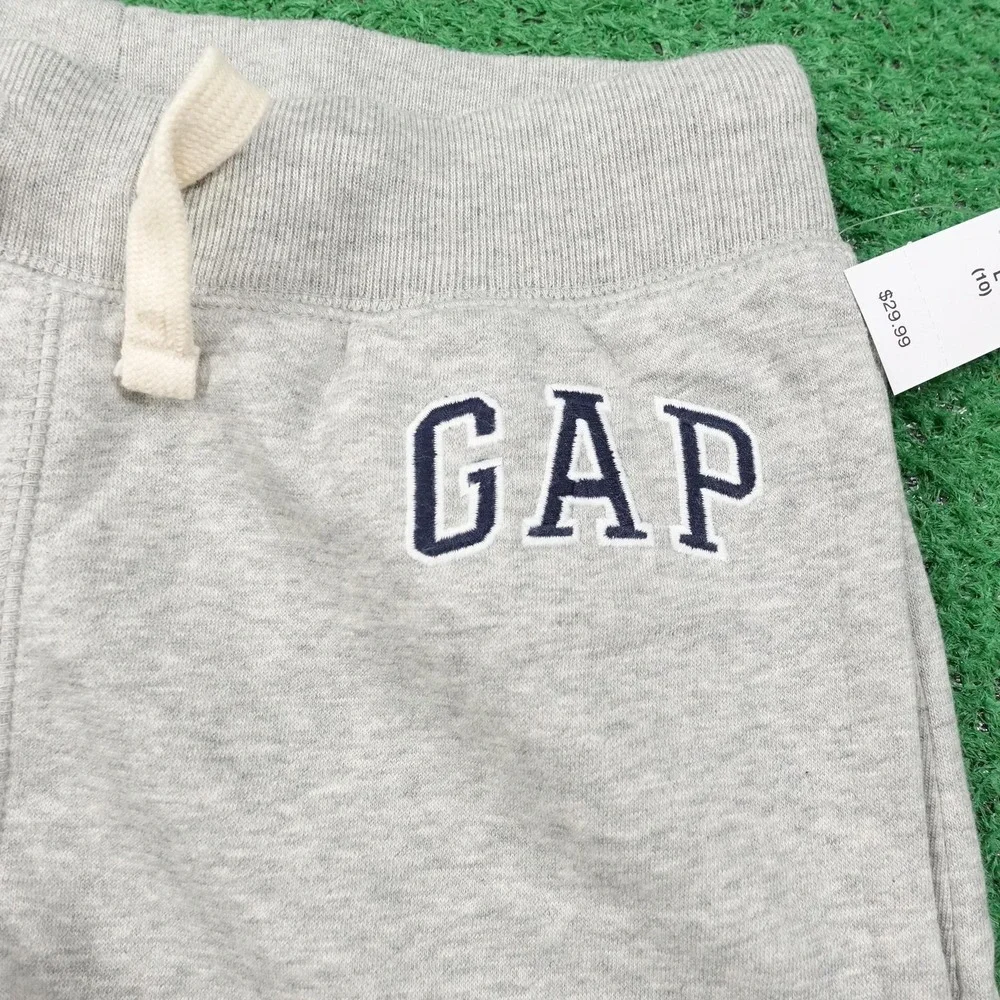 GAP Kids Pants Youth‎ Large Gray Heather Fleece Joggers Sweatpants Logo L (10)